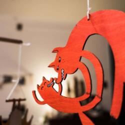 Fuchs mit Kind - Lasercut Baby Mobile