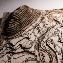 Lasercut Dufour map - Detail of the topographic layers