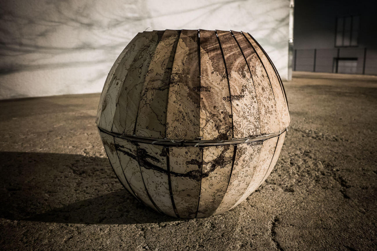 Mars Globe Lasercut Prototype by Robin Hanhart