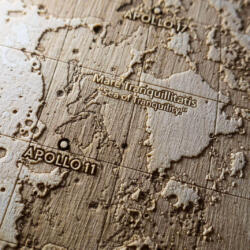 Topographic Map of the Moon showing the landing site of Apollo 11 in Mare Tranquillitatis by Robin Hanhart