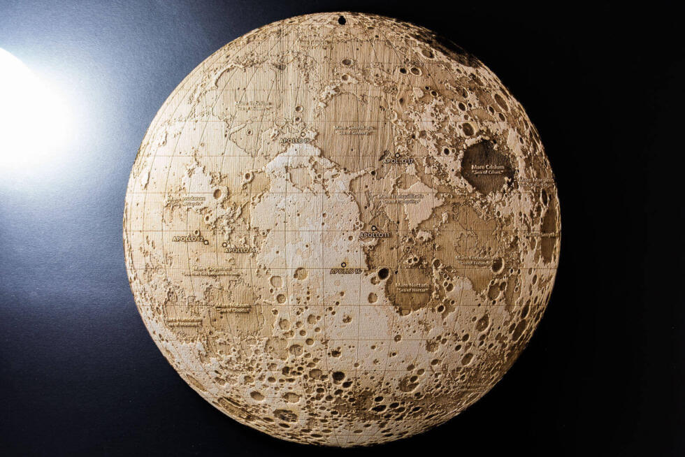 Topographic Map of the Moon - Showcase - Laser Atelier