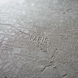 Laser engraved paper city map of Paris - Detail Engraving 1